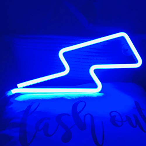 Nordstylee Neon Lightning Light Signs,Led Lightning Night Lights for Kid's Gift, Wall, Birthday Party, Christmas, Wedding Decoration(Blue)