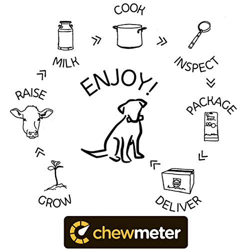 Chewmeter Himalayan Yaky Cheese Chew, 100% Natural, Long Lasting, Gluten Free, Healthy & Safe Dog Treats, Lactose & Grain Free, Protein Rich, Stain Free, Large, For Dogs 55 Lbs & Under, 3 lb Bulk Tub