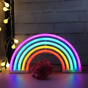 nordstylee neon rainbow light signs,led rainbow night lights decor lights for kid's gift, wall, birthday party, christmas, wedding decoration