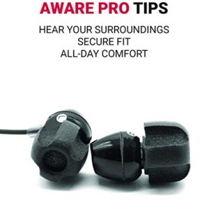 Comply Foam Aware Pro SmartCore Ear Tips for Wired Devices and IEMs | Ultimate Comfort | Unshakeable Fit | TechDefender | Hear Your Surroundings | Medium, 3 Pairs