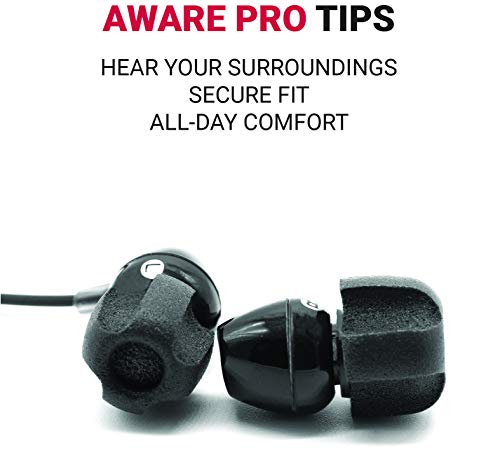 Comply Foam Aware Pro SmartCore Ear Tips for Wired Devices and IEMs | Ultimate Comfort | Unshakeable Fit | TechDefender | Hear Your Surroundings | Medium, 3 Pairs