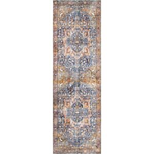 nuLOOM Harriet Vintage Medallion Fringe Runner Rug, 2' 6" x 14', Rust