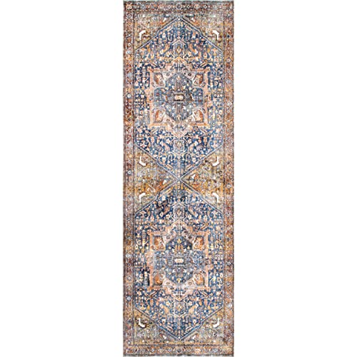 nuLOOM Harriet Vintage Medallion Fringe Runner Rug, 2' 6" x 14', Rust