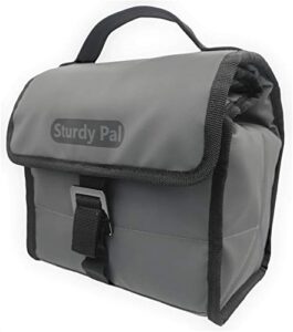 sturdy pal now back in stock! get your insulated foldable and adjustable size heavy-duty leak proof lunch bag for men & women with utensil zip pouch