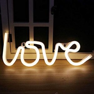 nordstylee neon love light signs, led love night lights decor lights for kid's gift, wall/room decor, birthday party, christmas, wedding decoration(warm white)