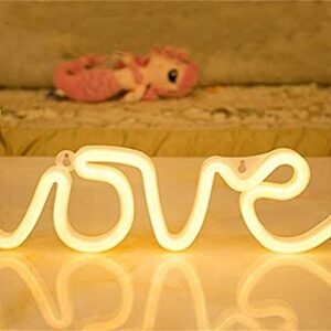 Nordstylee Neon Love Light Signs, Led Love Night Lights Decor Lights for Kid's Gift, Wall/Room Decor, Birthday Party, Christmas, Wedding Decoration(Warm White)