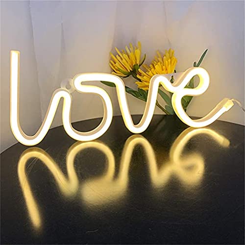 Nordstylee Neon Love Light Signs, Led Love Night Lights Decor Lights for Kid's Gift, Wall/Room Decor, Birthday Party, Christmas, Wedding Decoration(Warm White)