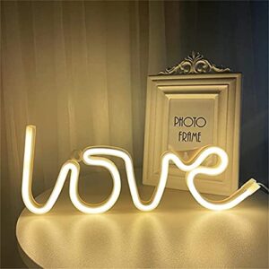 Nordstylee Neon Love Light Signs, Led Love Night Lights Decor Lights for Kid's Gift, Wall/Room Decor, Birthday Party, Christmas, Wedding Decoration(Warm White)