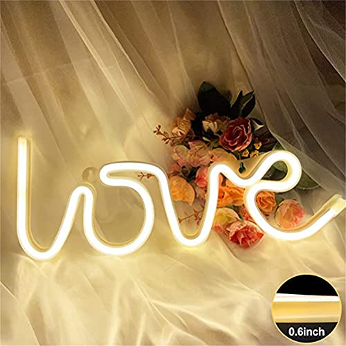 Nordstylee Neon Love Light Signs, Led Love Night Lights Decor Lights for Kid's Gift, Wall/Room Decor, Birthday Party, Christmas, Wedding Decoration(Warm White)