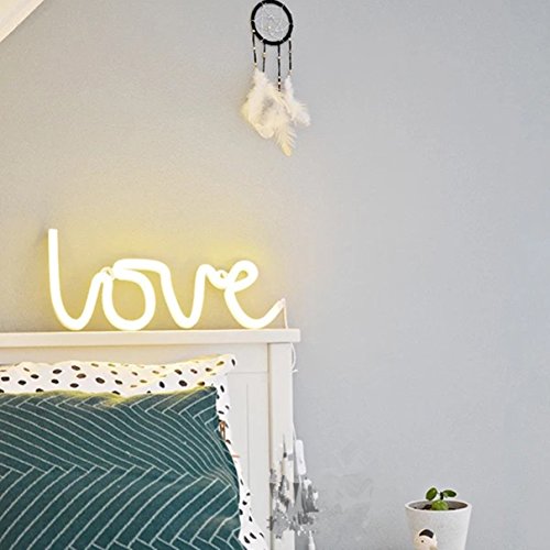 Nordstylee Neon Love Light Signs, Led Love Night Lights Decor Lights for Kid's Gift, Wall/Room Decor, Birthday Party, Christmas, Wedding Decoration(Warm White)