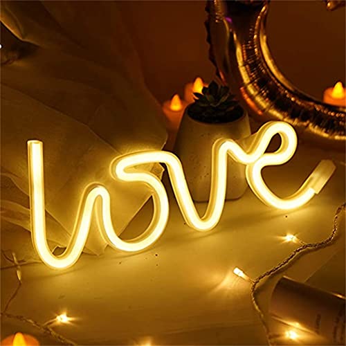 Nordstylee Neon Love Light Signs, Led Love Night Lights Decor Lights for Kid's Gift, Wall/Room Decor, Birthday Party, Christmas, Wedding Decoration(Warm White)