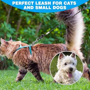 Reflective Cat Leash - 30 Feet Yard Long Leash, Escape Proof Durable Walking Leads, Safe Extender Pet Tie Out Leash Outdoor Training Playing Camping for Kittens/Puppies/Rabbits/Small Animals