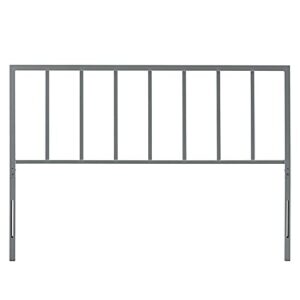 Modway Tatum Modern Farmhouse Metal King Headboard in Gray