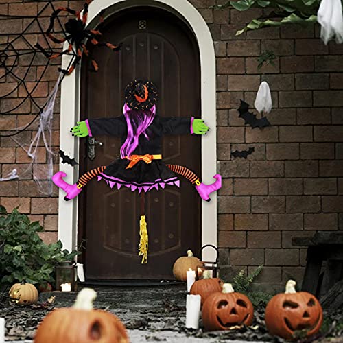 Crashing Witch into Tree Halloween Decoration, HOMILY Funny Vivid Crashed Halloween witch decor for Outdoor Tree Trunks or Pillars Decor Party Supplies