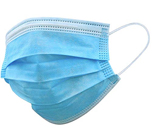 Class 1 Protective Face Masks - TITAN PROTECT Non Medical 3-Layer Disposable Face Mask, Daily Protection Filters >95% of Particles, Elastic Ear Loop, Adjustable and Comfortable, Blue (20 PC)