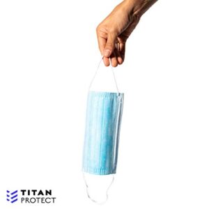 Class 1 Protective Face Masks - TITAN PROTECT Non Medical 3-Layer Disposable Face Mask, Daily Protection Filters >95% of Particles, Elastic Ear Loop, Adjustable and Comfortable, Blue (20 PC)