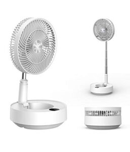 snowpea quiet desk fan oscillating room fan 5 speeds 25db silent table fan air circulator fan with remote control 8000mah battery for outdoor bedroom office living room (white)