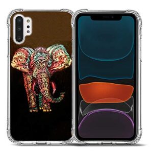 bcov galaxy note 10 plus case, stylish tribal elephant drop protection shockproof case tpu full body protective scratch-resistant cover for samsung galaxy note 10+