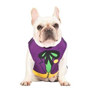 dc comics joker dog costume, extra-small (xs) | superhero costume for dogs | purple dog halloween costumes for small dogs, cute joker costume | see sizing chart for details