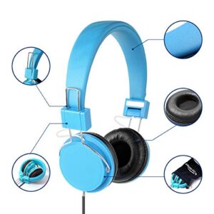 Kaysent Heavy Duty Classroom Headphones Set for Students - (KPB-10Mixed) 10 Packs Multi-Colors Kids' Headphones for School, Library, Computers, Children and Adult(No Microphone)