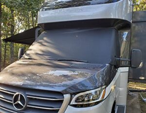 sprinter & mercedes rv windshield cover sun shade material - not solid (beige)