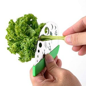 9 holes herb cutter stripper stainless steel vegetable leaf stripper cutter home kitchen peeling tool for kale, chard, collard greens, thyme, basil, rosemary