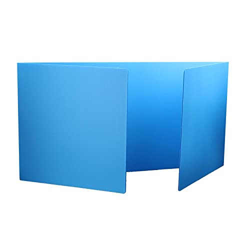 Flipside Products - 18" x 46.5" Blue Premium Corrugated Plastic Study Carrel, 12 Pack