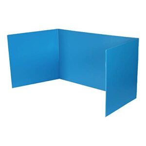 Flipside Products - 18" x 46.5" Blue Premium Corrugated Plastic Study Carrel, 12 Pack