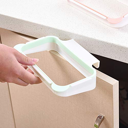 lasenersm 1 Piece Trash Bag Hanger Kitchen Trash Bag Holder Hanging Trash Kitchen Cupboard Storage Rack, Gray