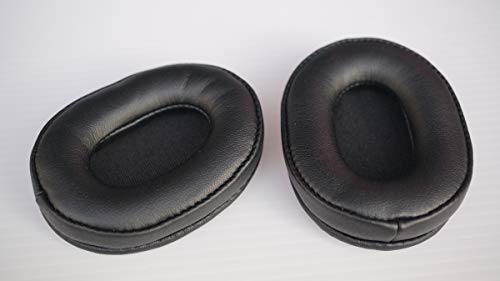 Replacement Leather Ear Pads (Original Earmuffs) Compatible with Audio-Technica ATH-SR5, ATH-SR5BT, ATH-MSR5 Headphones (Black)
