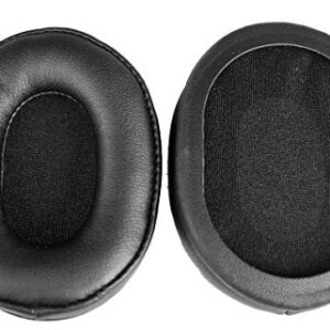 Replacement Leather Ear Pads (Original Earmuffs) Compatible with Audio-Technica ATH-SR5, ATH-SR5BT, ATH-MSR5 Headphones (Black)