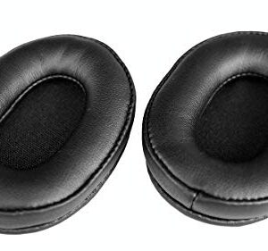 Replacement Leather Ear Pads (Original Earmuffs) Compatible with Audio-Technica ATH-SR5, ATH-SR5BT, ATH-MSR5 Headphones (Black)