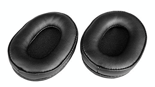 Replacement Leather Ear Pads (Original Earmuffs) Compatible with Audio-Technica ATH-SR5, ATH-SR5BT, ATH-MSR5 Headphones (Black)