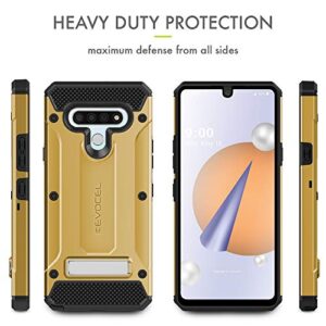 Evocel Explorer Series Pro Phone Case Compatible with LG Stylo 6 with Glass Screen Protector and Belt Clip Holster, Gold