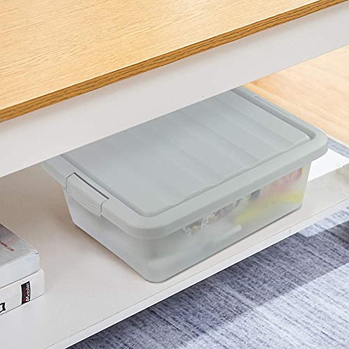 Inhouse 2 Packs Plastic Storage Box with Lids, 14 Quart Latching Bin