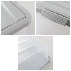 Inhouse 2 Packs Plastic Storage Box with Lids, 14 Quart Latching Bin