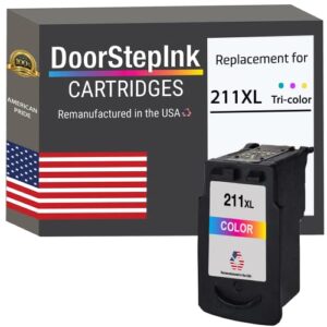 doorstepink remanufactured in the usa ink cartridge replacements for canon cl-211xl 211 xl 1 color for canon pixma ip2700 mp250 mp490 mx330 mx410