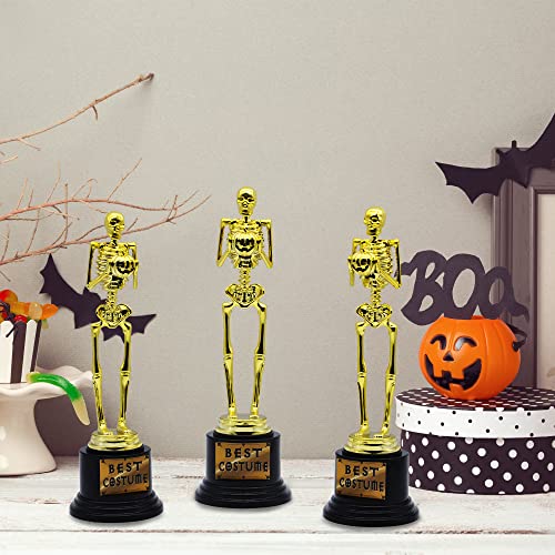 JOYIN 5 Halloween Best Costume Skeleton Trophy for Halloween Skull Party Favor Prizes, Gold Bones Game Awards, Costume Contest Event Trophy, School Classroom Rewards, Treats for Kids, Goodie Bag Fillers