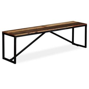 vidaxl dining room bench - casual seating - modern industrial-style indoor bench entryway hallway table benches, 63"x13.8"x17.7", metal frame, for kitchen, dining room, living room
