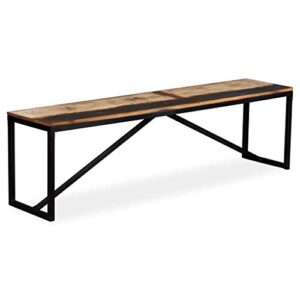 vidaXL Dining Room Bench - Casual Seating - Modern Industrial-Style Indoor Bench Entryway Hallway Table Benches, 63"x13.8"x17.7", Metal Frame, for Kitchen, Dining Room, Living Room