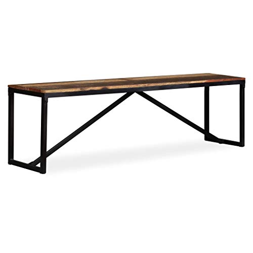 vidaXL Dining Room Bench - Casual Seating - Modern Industrial-Style Indoor Bench Entryway Hallway Table Benches, 63"x13.8"x17.7", Metal Frame, for Kitchen, Dining Room, Living Room