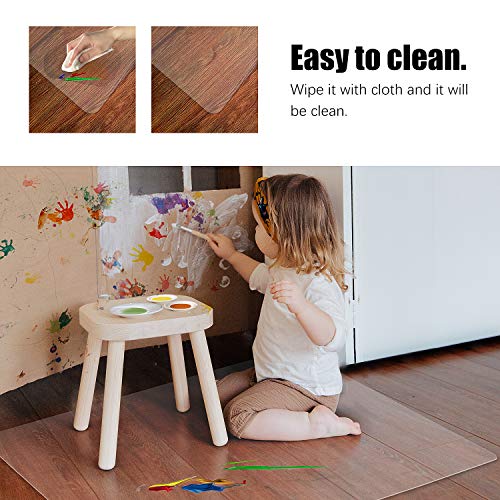 Kuyal Clear Chair mat for Hard Floors 36 x 48 inches Transparent Floor Mats Wood/Tile Protection Mat for Office & Home (36" X 48" Rectangle for Hard Floor)