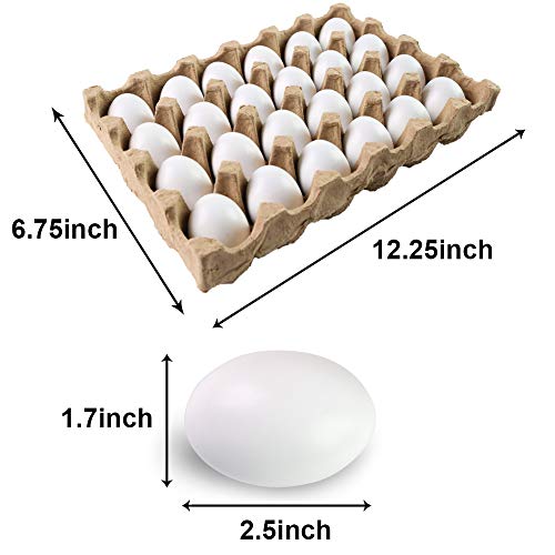 SallyFashion 24 PCS White Wooden Eggs Easter Eggs Fake Eggs for Children DIY Game, Kitchen Craft Adornment, Toy Foods