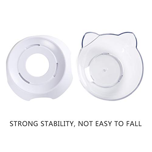 MILIFUN Cat Bowl, Anti Spill Tilted Cat Food Bowls, Whisker Fatigue Elevated Cat Bowls, Set for Cat and Puppy, Cat Bowl Holds About 1 Cup of Pet Food