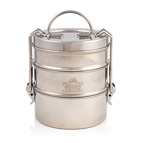 3 Tier Indian-Tiffin Stainless Steel Large Tiffin Lunch Box