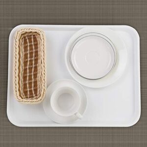 Inhouse White Plastic Serving Tray-Rectangular, 17.2"X13.5"X0.9" (4 Packs)