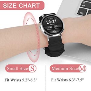 20mm 22mm Scrunchies Watch Bands, Cute Elastic Replacement Bands for Women with Quick Release Bar, Fabric Band for Samsung Galaxy Watch 4 5 Pro Galaxy Active, Active 2 40mm 44mm Watch Smartwatch Bla-S