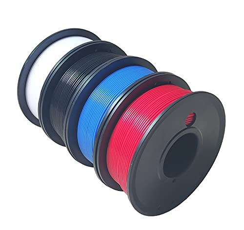 Maths PLA+ 3D Printer Filament 1.75mm (±0.02 mm), 0.25Kg/Spool, Total 1Kg/2.2lb, Independent Vacuum Package. 4 Colors Pack for 3D Printer & 3D Pen-Red, Blue, Black, White