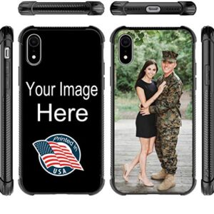 Custom Phone Case for iPhone XR, Personalized Custom Picture Phone Case -Customizable Slim Soft and Hard tire Shockproof Protective Anti-Scratch Phone Cover Case- Make Your Own Phone Case Black