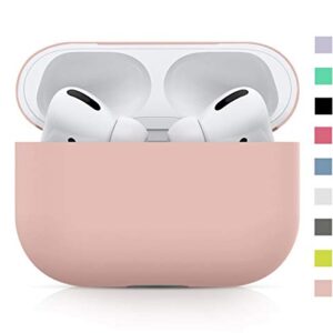 Airpods Pro Case Cover,AirPods Pro Case Protection No Keychain,Silicon Ultra-Thin Soft Cover Skin Compatible with Airpods Pro(Pink)